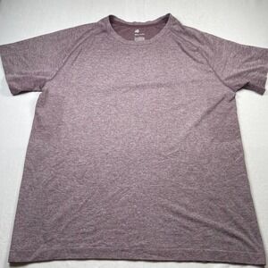 All in Motion Activewear Top Men's L Violet Heather Nylon Short Sleeve Pullover